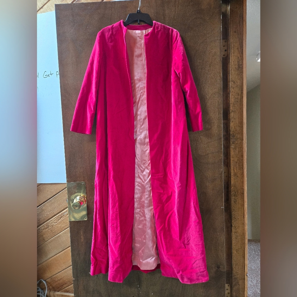 Elegant Pink Women's Long Coat